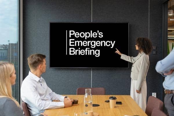 The 'People's Emergency Briefing' failed halfway through its showing in Llandrindod Wells