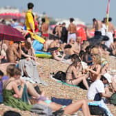 People enjoying the heatwave in Brighton
