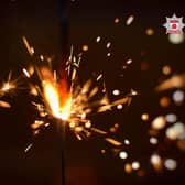 Firework sparkling in the dark