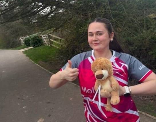Grace Ashwell in training for the London Marathon.