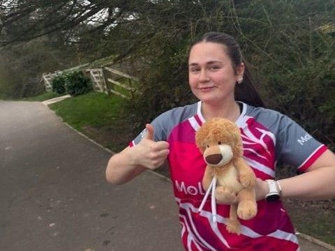 Grace Ashwell in training for the London Marathon.
