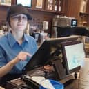 Supported intern Maria Lee in the cafe bistro at the Princess Royal Hospital in Telford